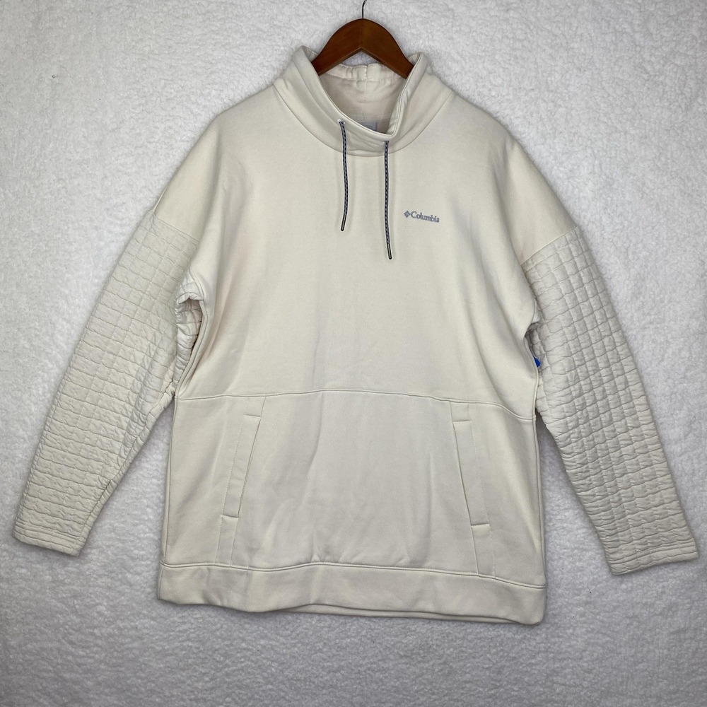 Columbia Womens Sunday Summit Oversize Funnel Pullover White Quilted AL3788 L